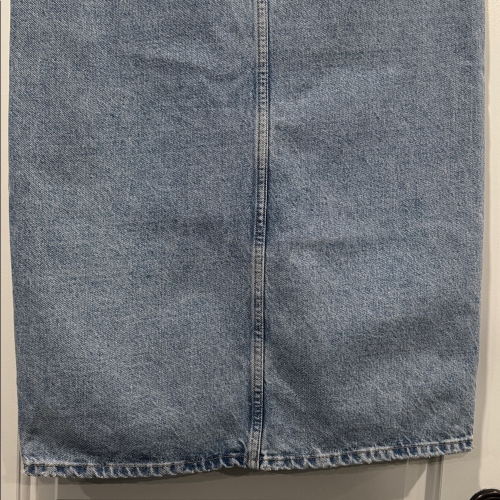 Mango Blue Split Denim Maxi Skirt Size Large - Picture 8 of 8